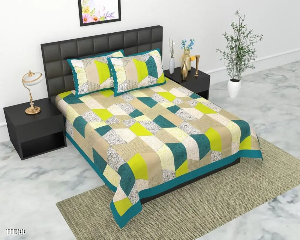 Cotton Double Bedsheet With Pillow Cover