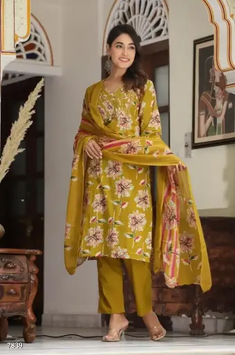 Cotton Straight Kurti Pant Dupatta
