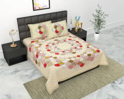 Cotton Double Bedsheet With Pillow Cover